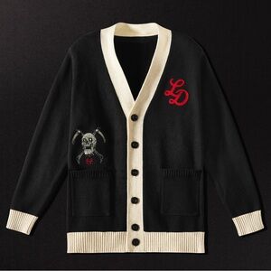 Liquid Death "Dismembers Only Country Club” Cardigan Size Medium